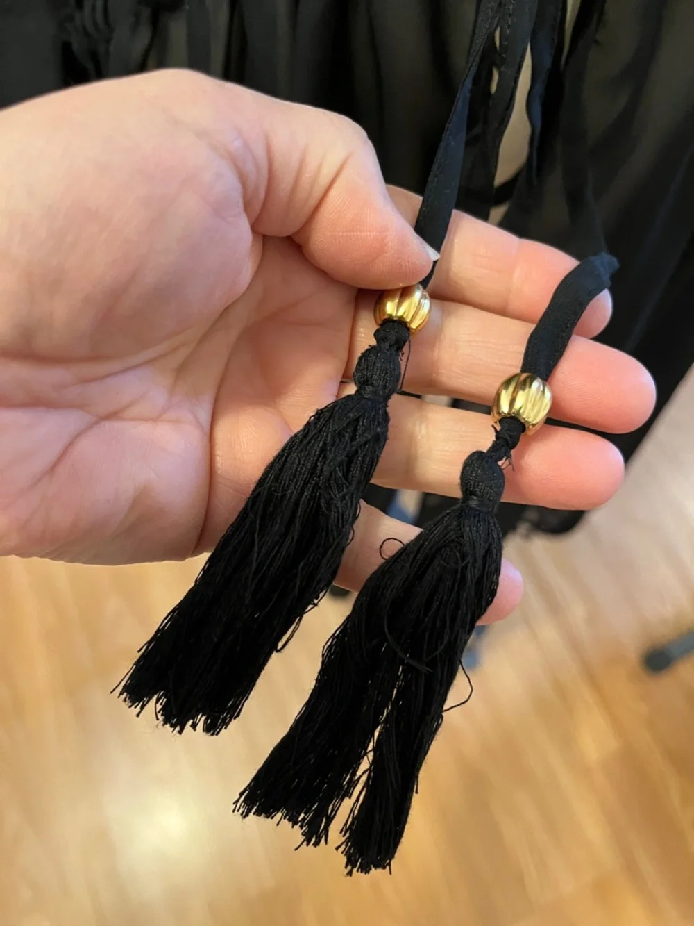 GEORGE Black Swim Sheer Coverup Tassels and Pom Poms 1X - Picture 4 of 10